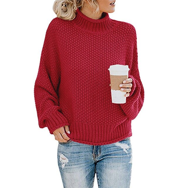 FallStil® -Solid color sweater with long sleeves