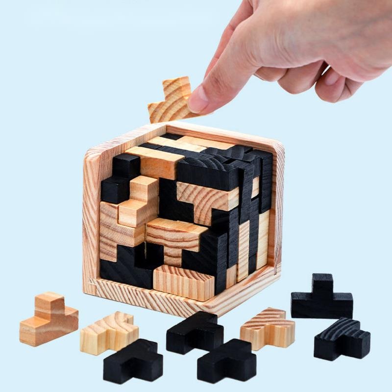 BRAINY™ 3D Wooden Brain Teaser Puzzle