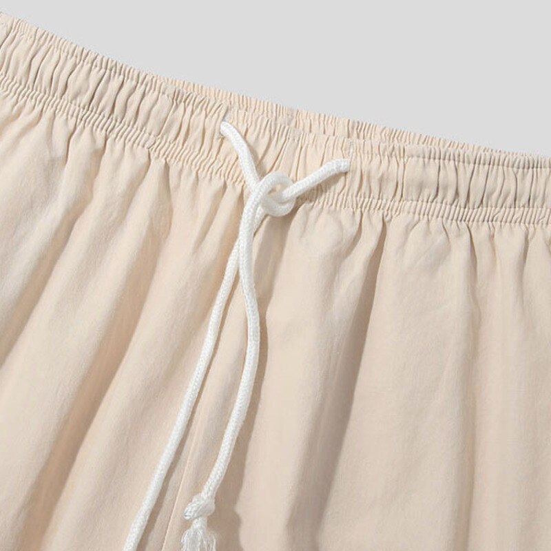 Simple Holiday Cotton Linen Shirt Shorts Set