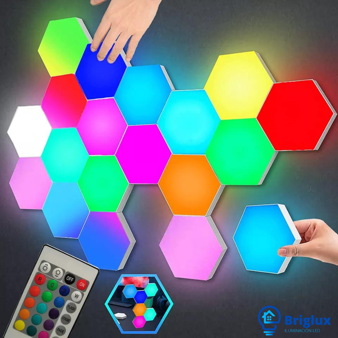 Hexagon Light Touch Sensor RGB LED Wall Lamp