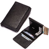 (Up to 8 cards) Automatic Leather Card Holder with RFID Protection
