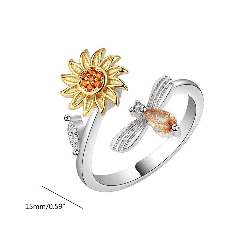 To My Daughter Sunflower Fidget Ring