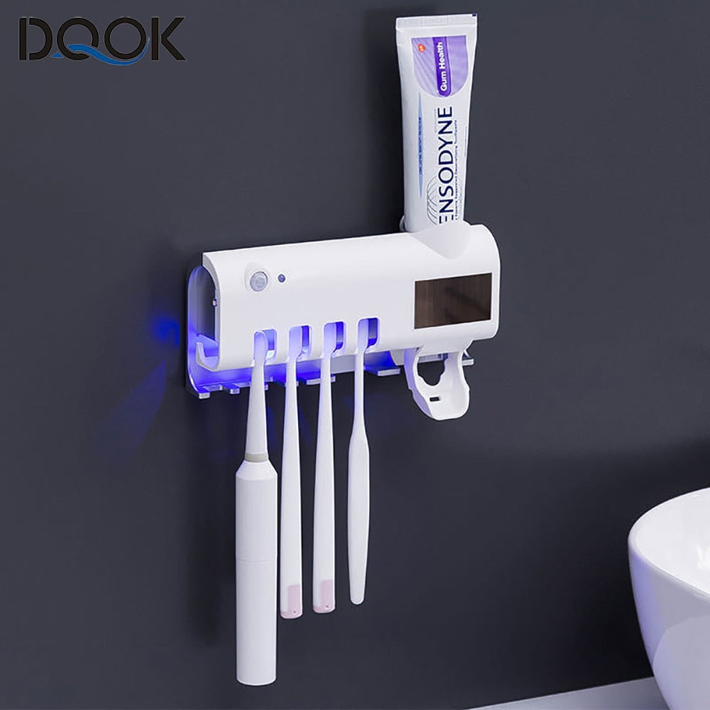 DENTICLEAN-TOOTHPASTE DISPENSER AND TOOTHBRUSH STERILIZER