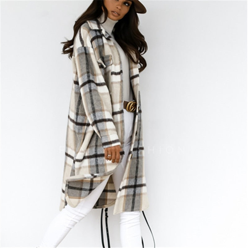 ISHA™ Large Plaid Overcoat