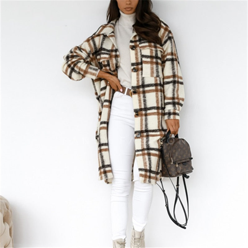 ISHA™ Large Plaid Overcoat