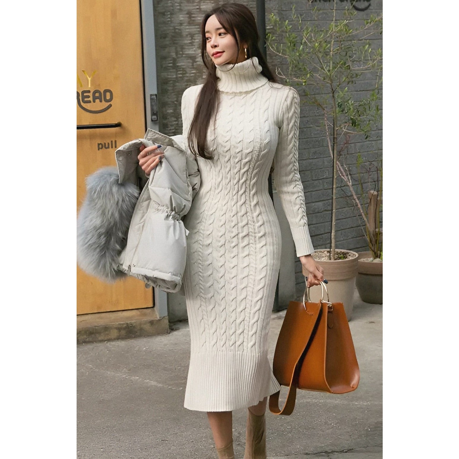 PIA™ New Knitted Turtleneck Dress