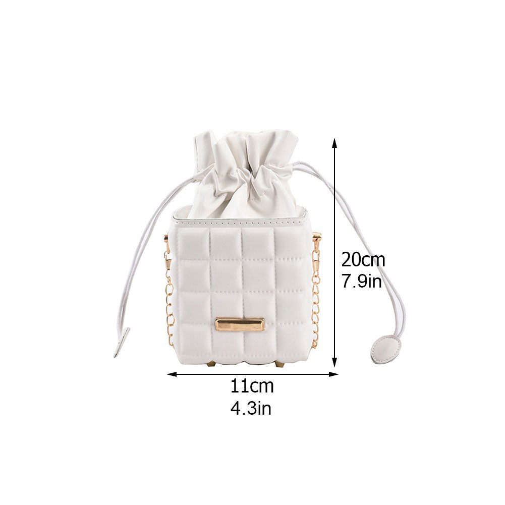 SwagCube™ - Leather Drawstring Crossbody Box Bag