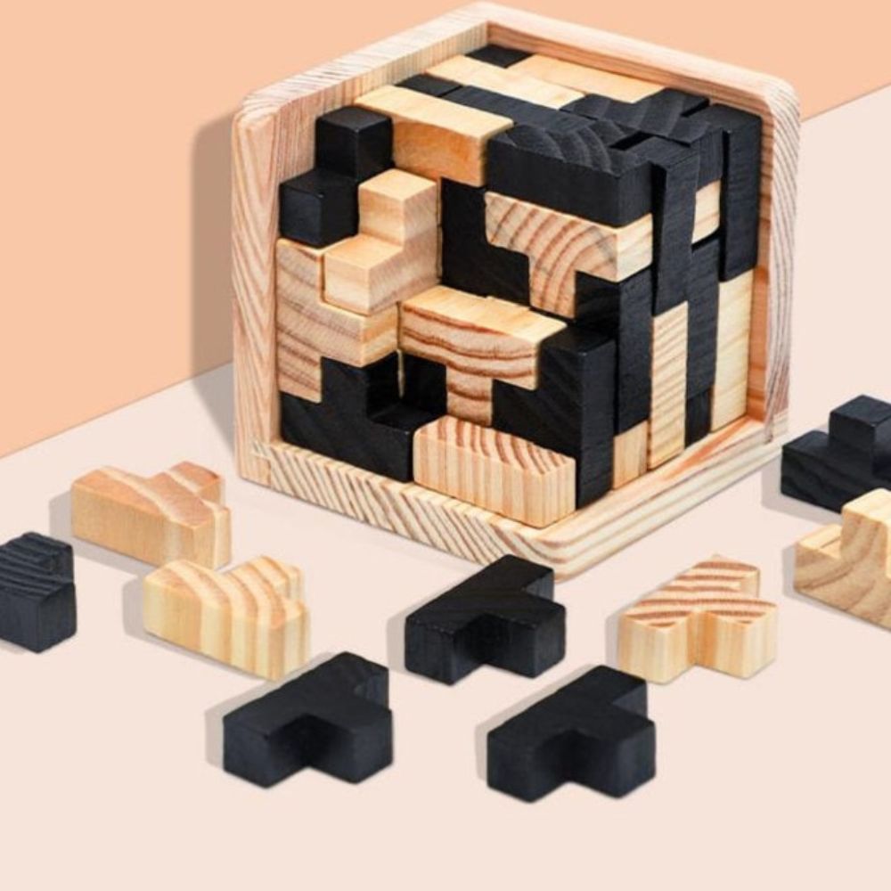 BRAINY™ 3D Wooden Brain Teaser Puzzle